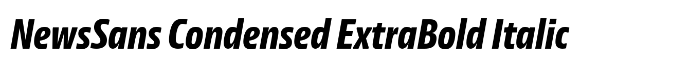 NewsSans Condensed ExtraBold Italic